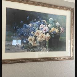 Beautiful Gold Frame Floral Wall Art