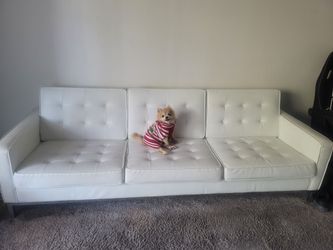 leather couch white