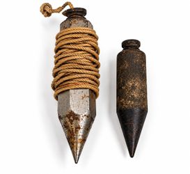 Vintage Steel Plumb Bobs Lot of 2 Masonry Surveying Tools
