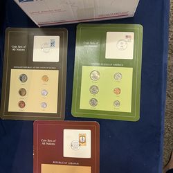 Myanmar 🇲🇲 and USA 🇺🇸 and Lebanon 🇱🇧  (Uncirculated mint set)