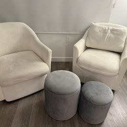 White Swivel Chairs 
