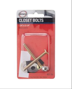 DANCO Brass Closet Bolts with Nuts and Washers Toilet Bolt Set