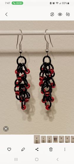 Beaded Chainmail Earrings