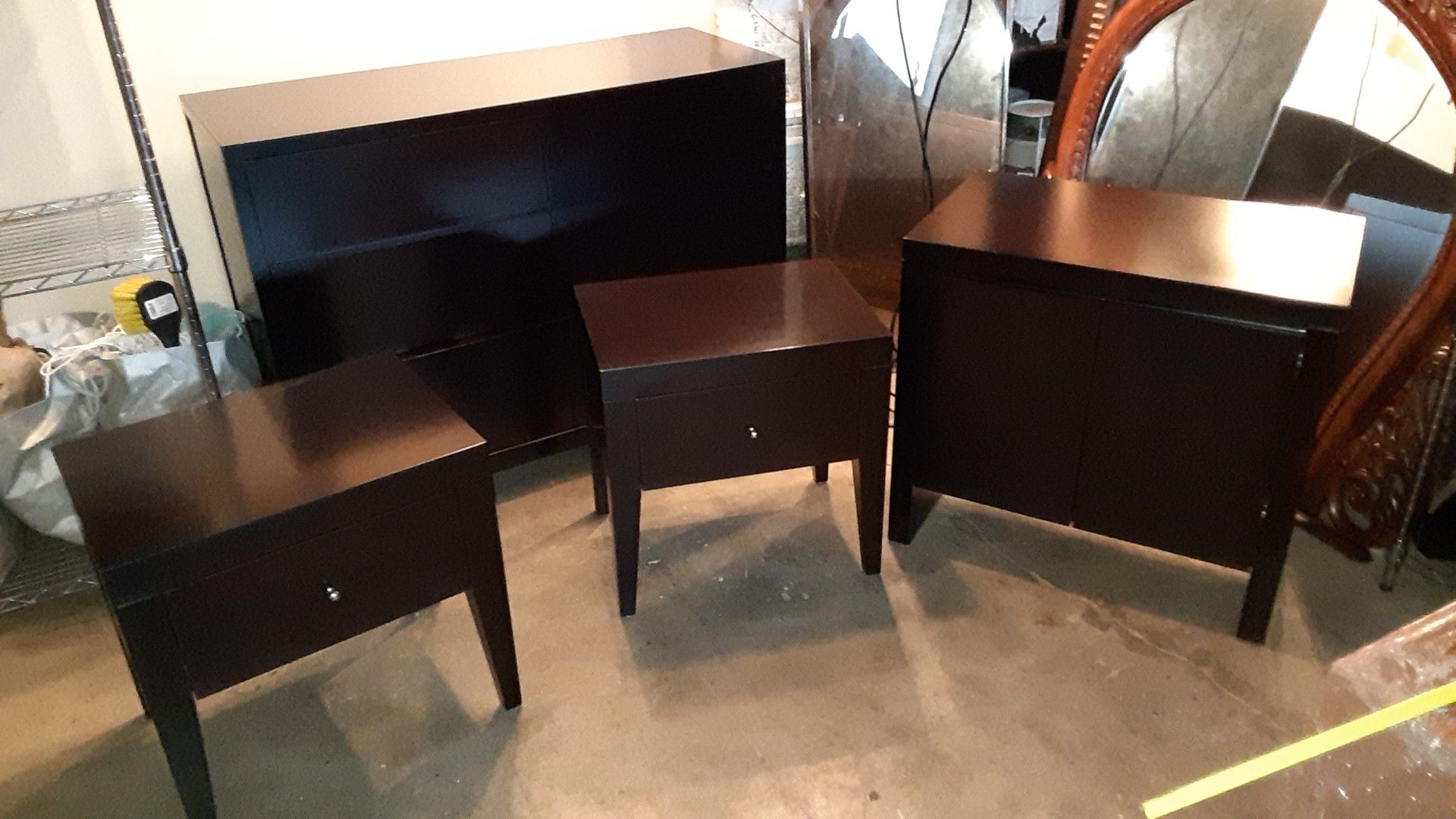 Dresser, night stands, hutch. Bedroom set