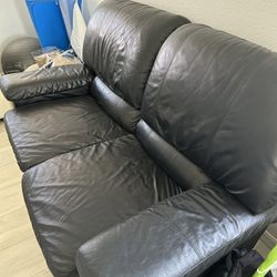 Leather Reclining Couch 