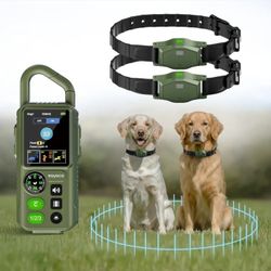 Wireless Dog Fence for 2 Dogs - Portable Electric Dog Fence Wireless System, Perimeter Dog Collar with Adjustable Radius up to 656 ft in Open Areas