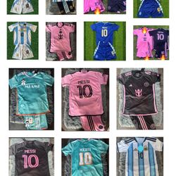 Soccer  kids sizes  Messi Jerseys jersey Ronaldo futbol Portugal 🇵🇹 Messi Argentina set Ronaldosizes22,24,26,28,4,6,7,8,9,10,11,12 years old Neymar 