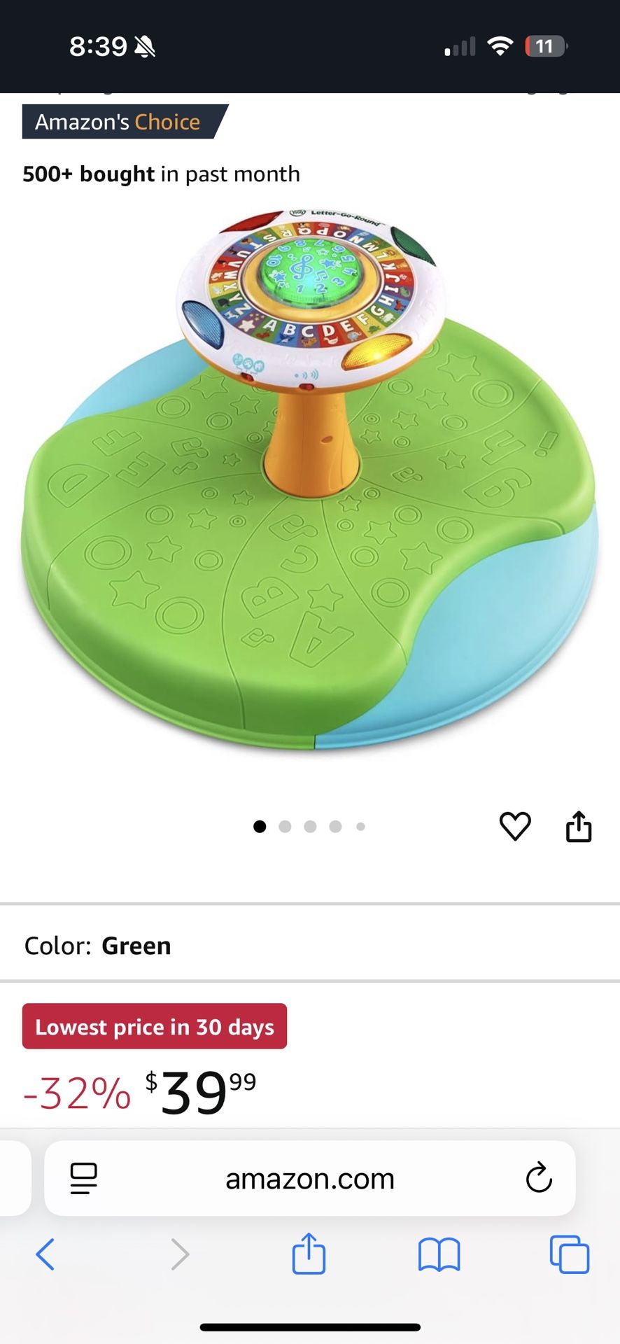 NIB - Leapfrog Learn And Spin