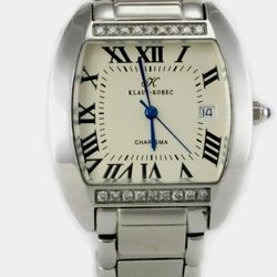 Klaus Kobec Charissma Watch 18 Diamonds Sapphire Crystal Ticker