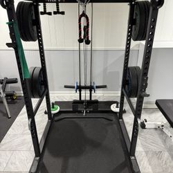 Lat Pulldown, Squat Bench Rack, No Weights Included