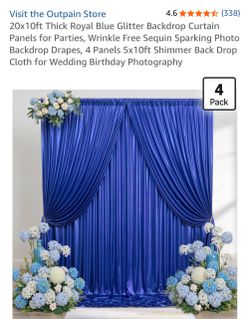 OUTPAIN 20×10 Royal blue glitter backdrop panels (4 panel)