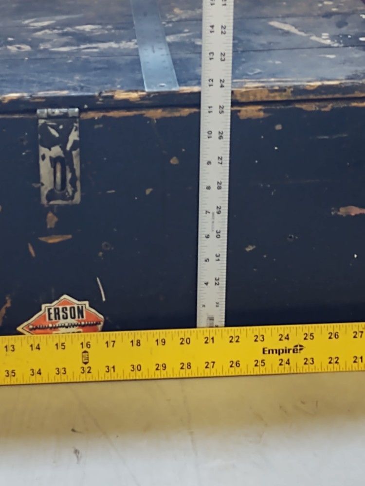 Old School Military Foot Locker All Wood With Stamp Inside