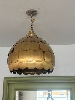 Brass Scale Dome Pendant Light