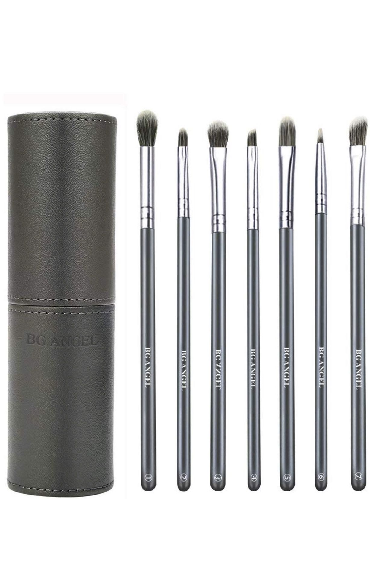 Makeup Eye Brushes 7pc Set - Premium Synthetic Eyeshadow Blending Brushes with Case BRand NeW