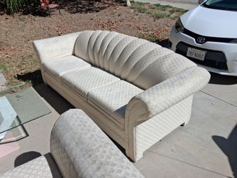 White Sofas set and tables