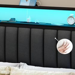 ‼️NEW ‼️3 Pcs LED Lights Bed Frame And 2 LED Lights Nightstand 