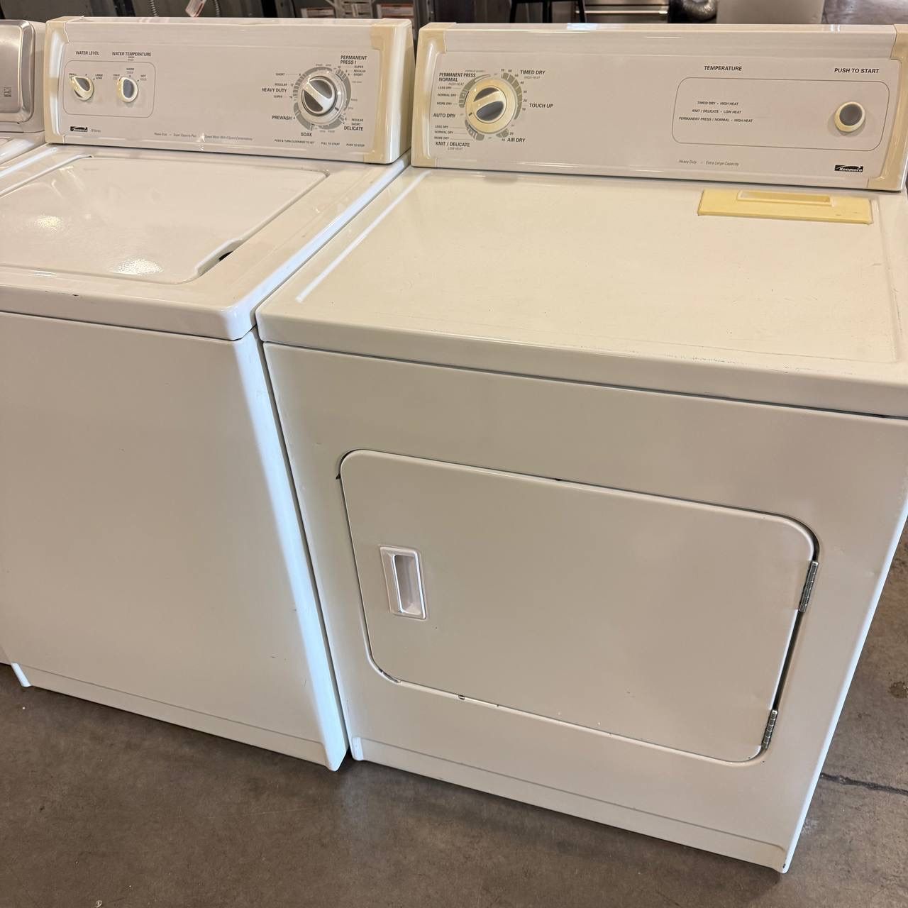 KENMORE TOP LOAD LAUNDRY SET OLD SCHOOL VERY RELIABLE WASHER & DRYER ELECTRIC w/FREE WARRANTY ATTACHMENTS