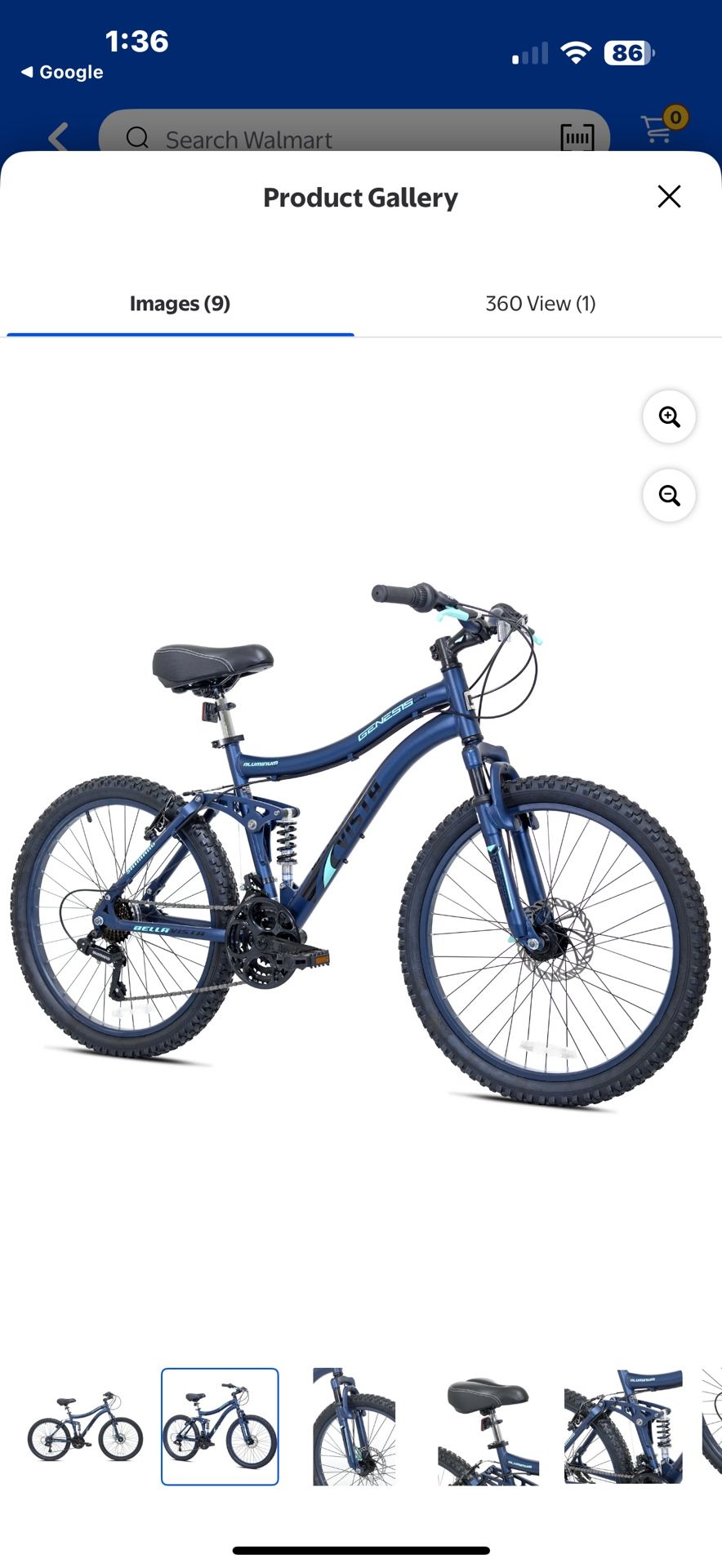 Genesis Bella Vista Full Suspension Tween/Teen Mountain Bike, 24
