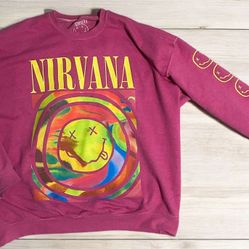 Pink Nirvana Oversized Sweatshirt Urban Outfitters