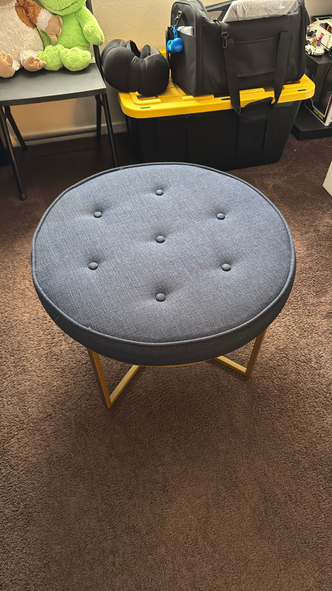 Navy And Gold Ottoman