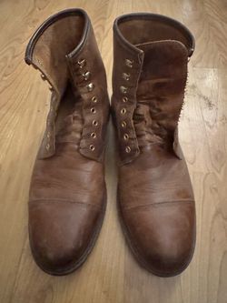 Shoe the Bear Brown Leather Lace-Up Ankle Boots