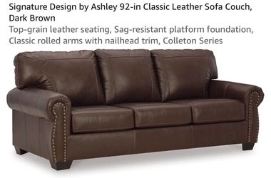 Ashley Brown Leather Sofa