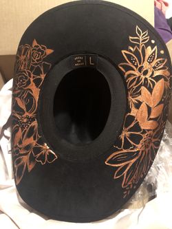 Alma vera Design Custom Cowboy Hat For Women Black Large 