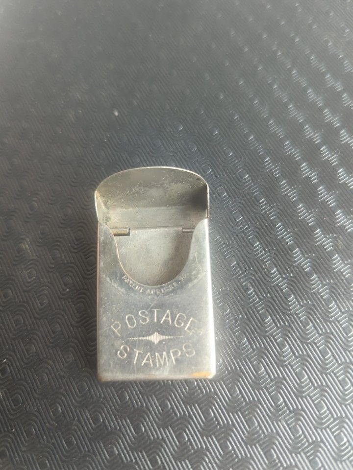 1890 Vintage Postage Stamp Holder, Copper, 1.5"x1" Size, Patent April 22.90