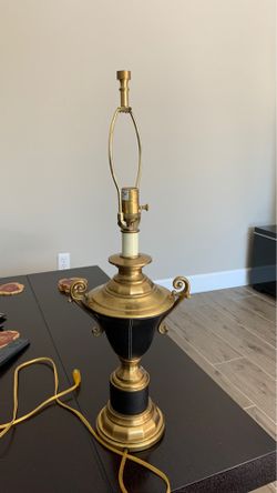 Solid Brass and Leather Lamp