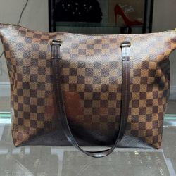 LOUIS VUITTON N41012 Damier Iena PM Tote Shoulder Bag Ebene Brown Auth W/ Damier Ebene Clutch