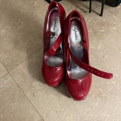 Womens Red High Heels Size 8.5