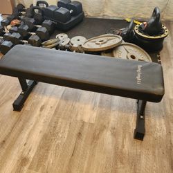 Flat Folding Exercise Workout Equipment Bench 