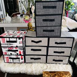 ♥️♥️ Foldable Fabric Dresser Drawers Organizer Cube’s, Set Of For ,, All For $30♥️♥️