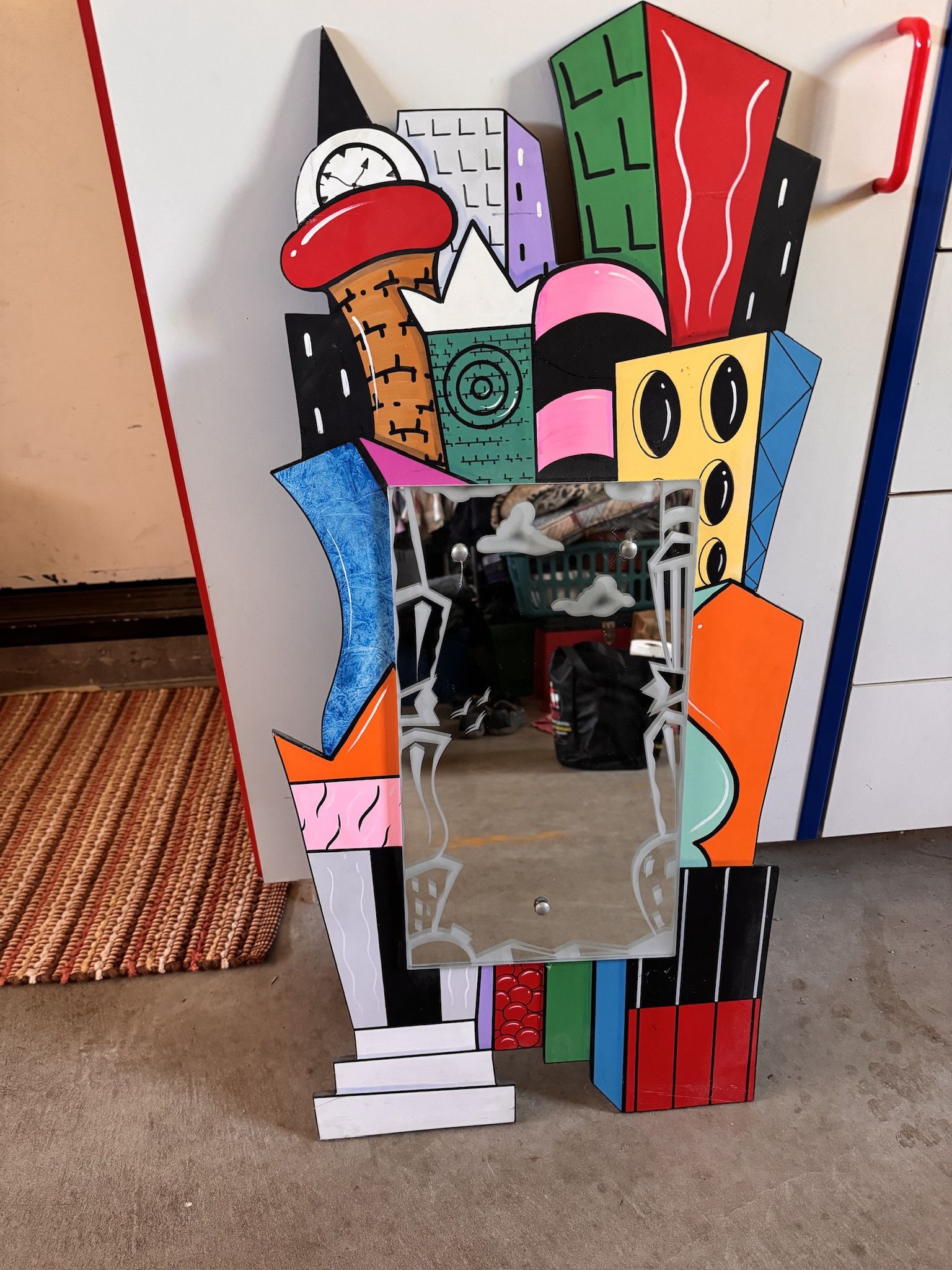 Modern Designer Artwork Wooden Mirror