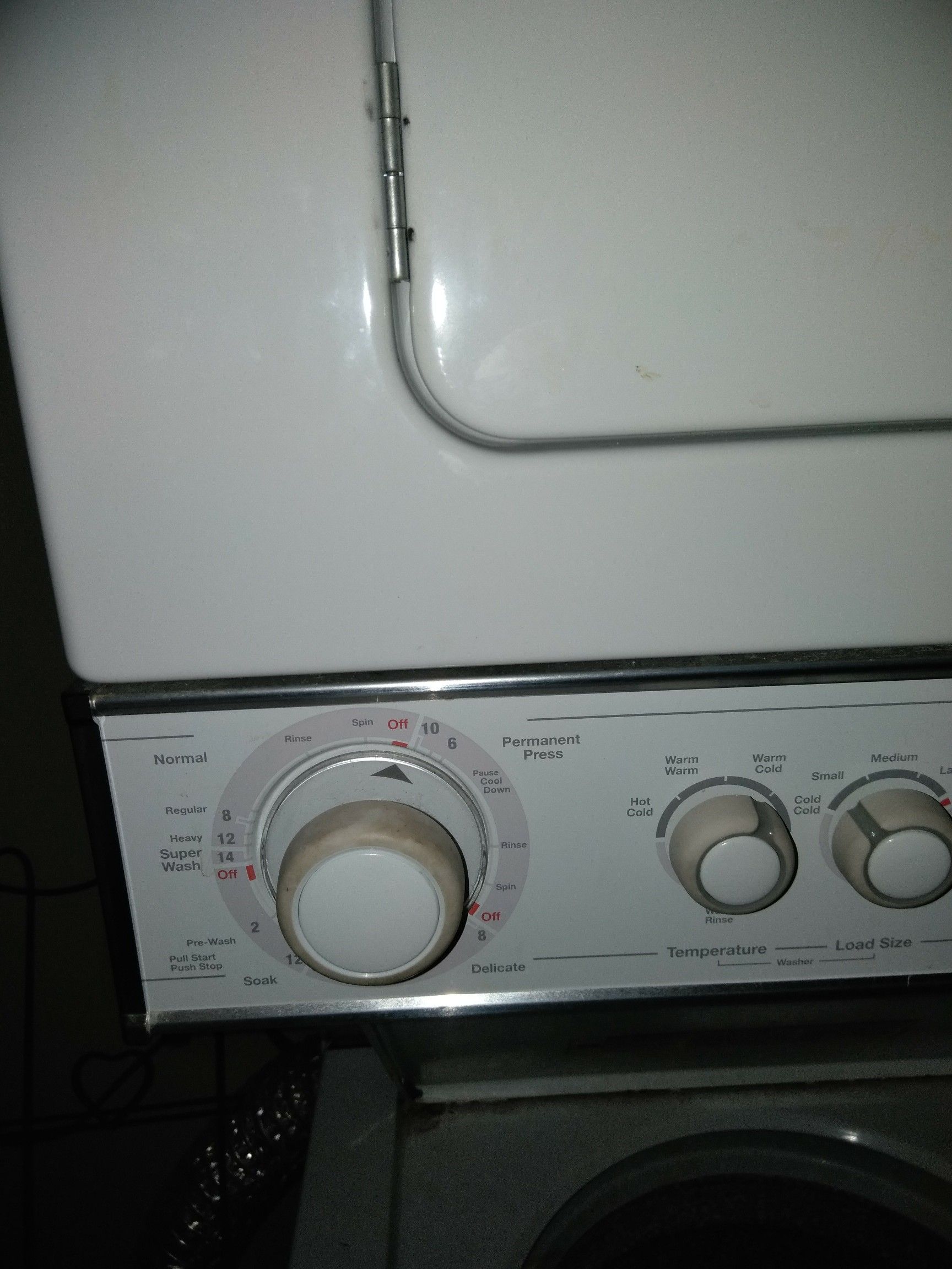 Kenmore stack washer and dryer. Washer works good, dryer not heating