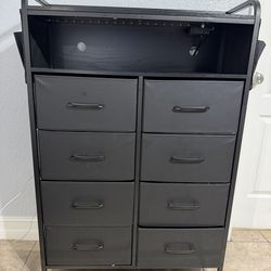 8 Drawers Dresser with Power Outlets and LED Lights