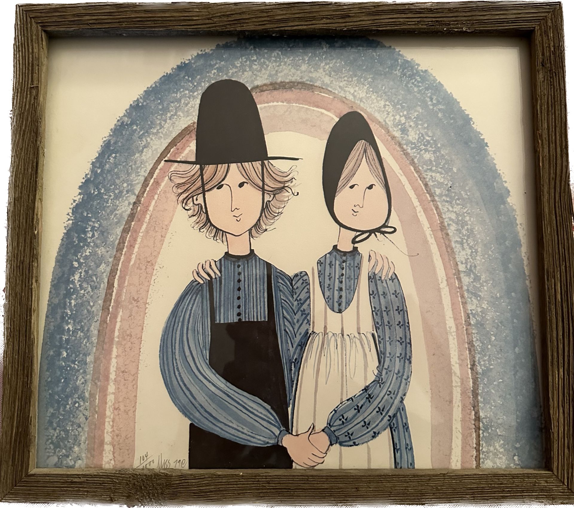 Framed “Amish Promises” By Artist P. Buckley Moss. Signed And Numbered
