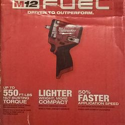 M12 FUEL 12V Lithium-Ion Brushless Cordless Stubby 3/8 in. Impact Wrench with free battery