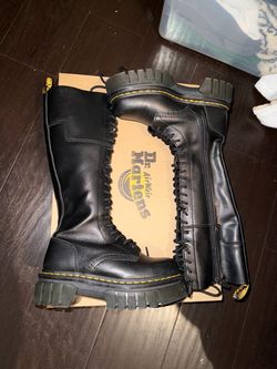 Dr. Martens Tall Black Leather Lace-Up Boots