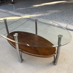 Oval Glass Coffee Table