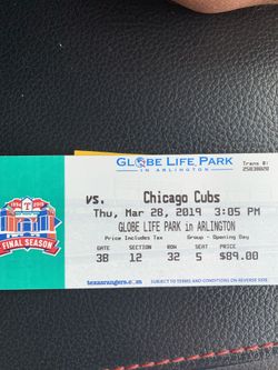 Home OPENER Rangers Tickets TODAY