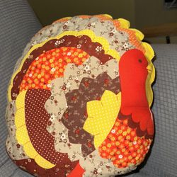 Vintage 70’s Cranston Cut & Sew Turkey Pillow Thanksgiving Autumn Cottage Farmhouse
