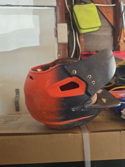 Baseball helmet blue and orange