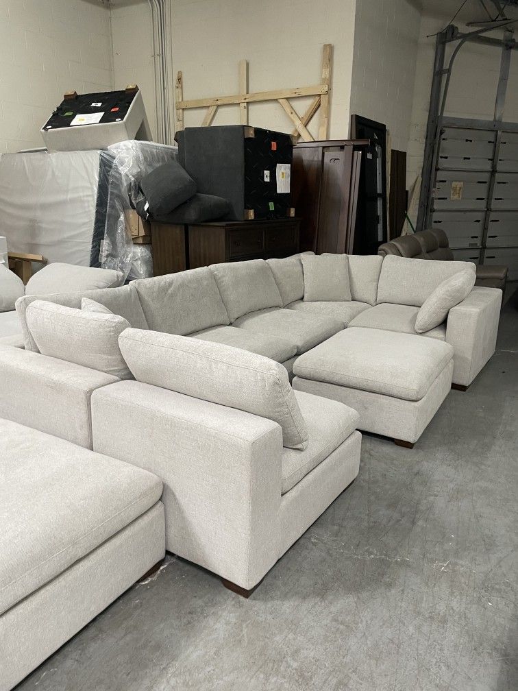 Used 8-piece Modular Sectional Cloud Couch Gray