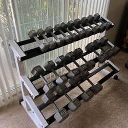 Dumbbell Set With Heavy duty Rack.