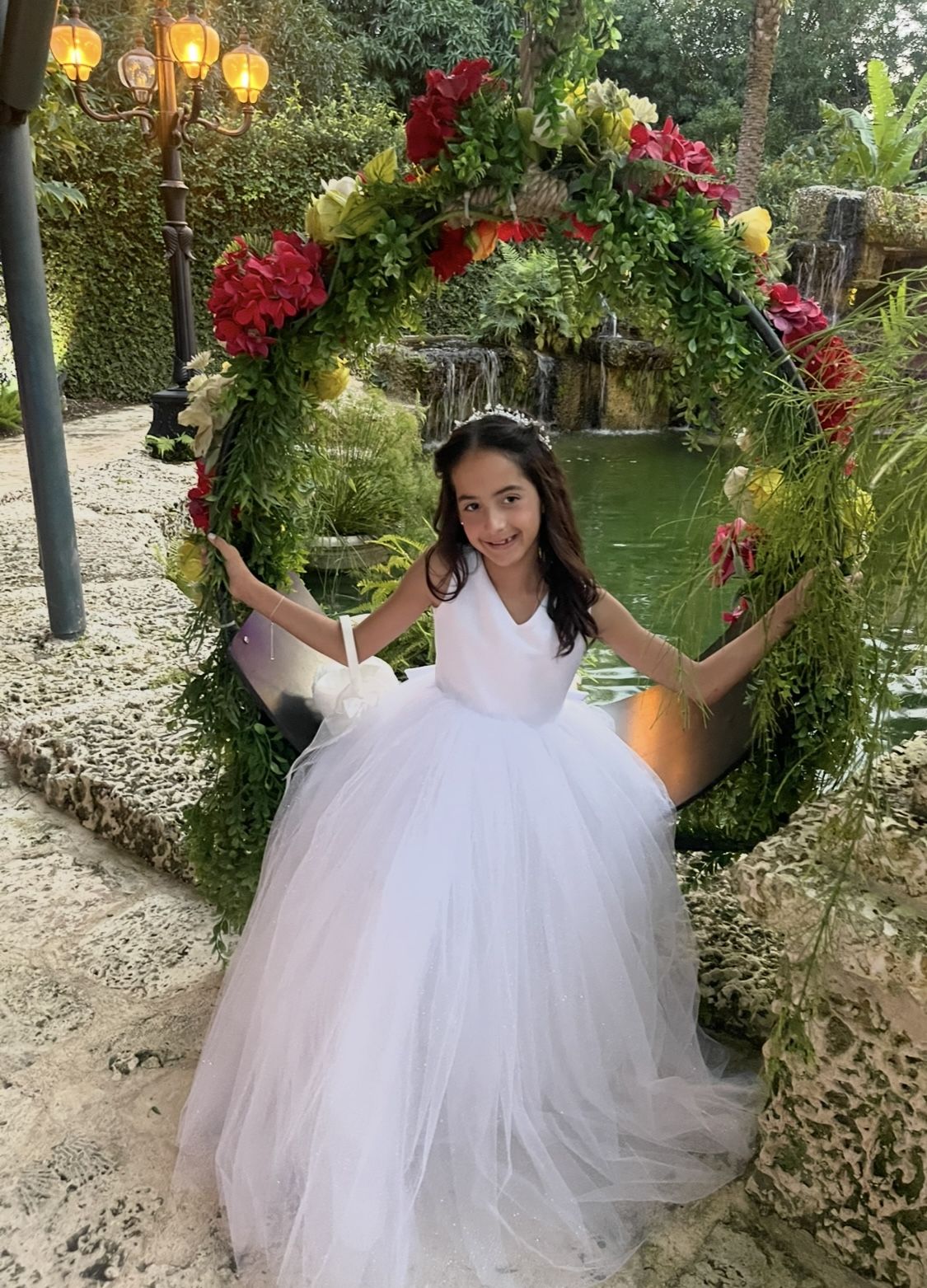 Flower dress In white