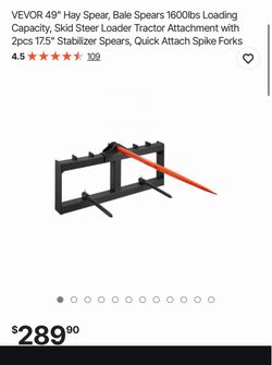 Tools/tractor skid/hay spear skid/ bale spears/ tractors /