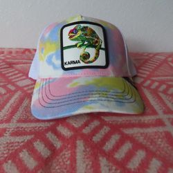 Goorin Bros Animal Farm Hat Trucker Snapback Cap CHAMELEON - KARMA tie dye pink