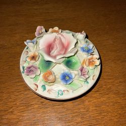 Vintage Floral Trinket Box/ Dish