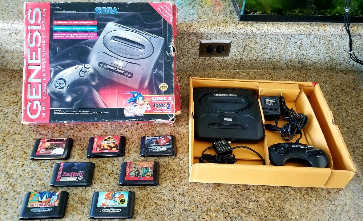 Like New from the 90s Original Sega Genesis In Box with Games!!!